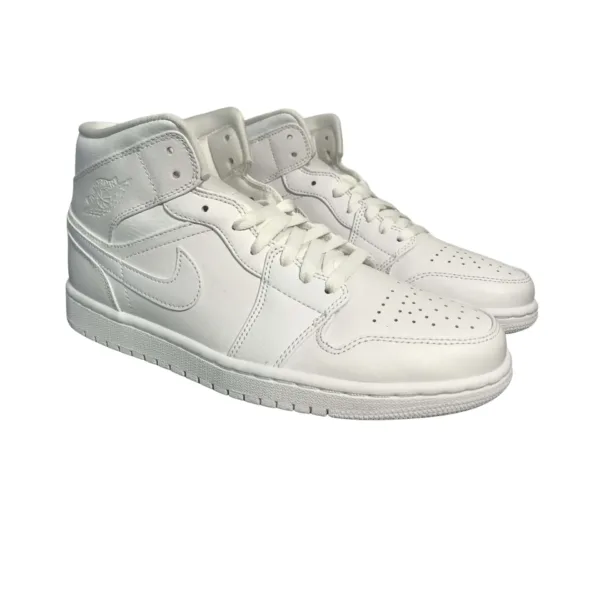 Jordan 1 Mid Triple White
