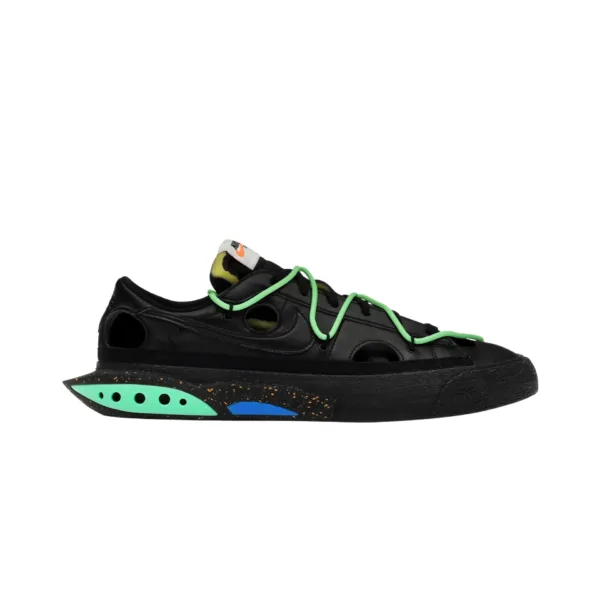nike blazer low off white negro verde electrico