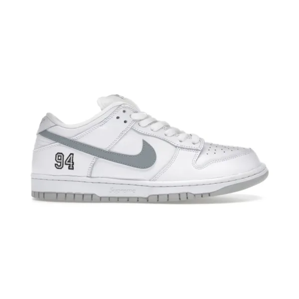 Nike SB Dunk Low Supreme 94 White Metallic Silver